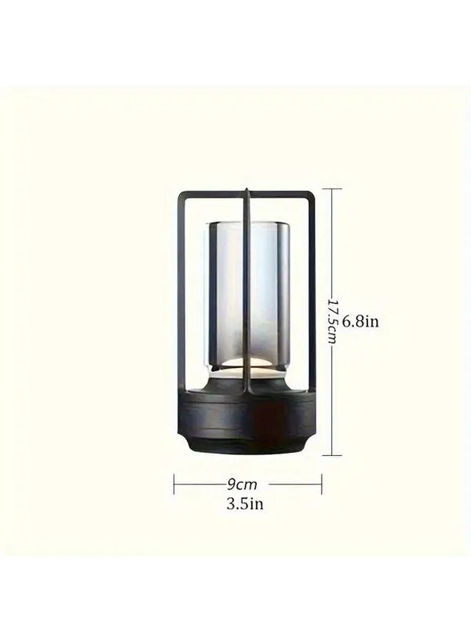Retro Crystal Table Lamp Silvery 3 Tier Color Temperature Dimmer Portable Bedside - Image 4